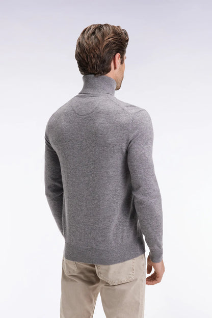 Eden Park_Grey_Turtleneck Sweater in Virgin Wool and Grey Cashmere_H25MAIPU0024_GRM_05