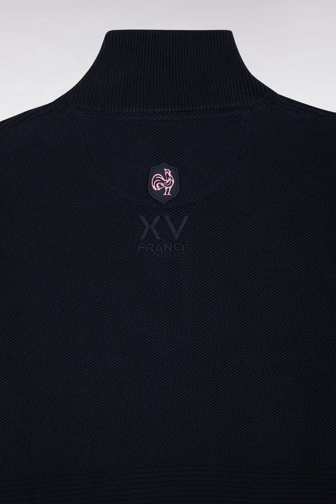 Eden Park_Blue_XV De France Trucker Collar Sweater in Navy Cotton_H25MAIPU0082_BLF_02