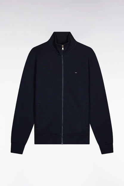 Eden Park_Blue_Zipped Navy Cotton Sweatshirt with a Straight Cut_H25MAISW0003_BLF_02