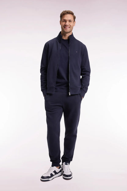 Eden Park_Blue_Zipped Navy Cotton Sweatshirt with a Straight Cut_H25MAISW0003_BLF_03