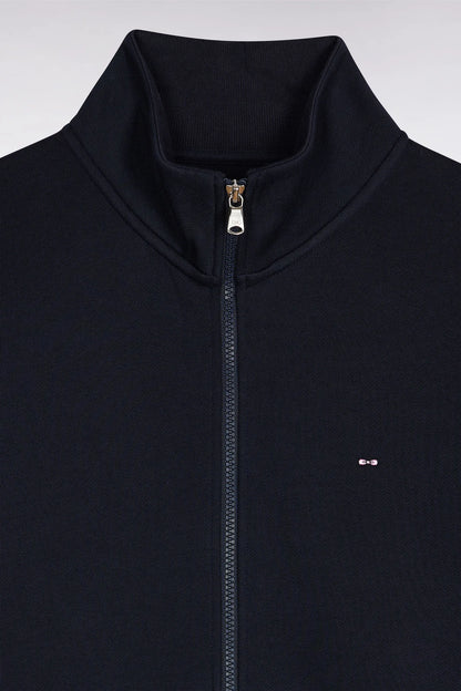 Eden Park_Blue_Zipped Navy Cotton Sweatshirt with a Straight Cut_H25MAISW0003_BLF_06
