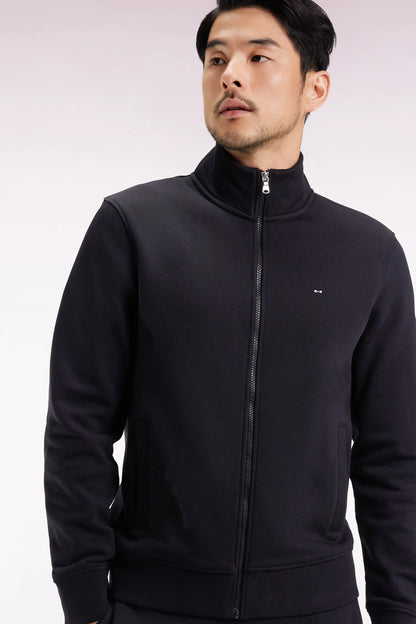 Eden Park_Black_Straight-Cut Black Cotton Zip-Up Sweatshirt_H25MAISW0003_NO_03