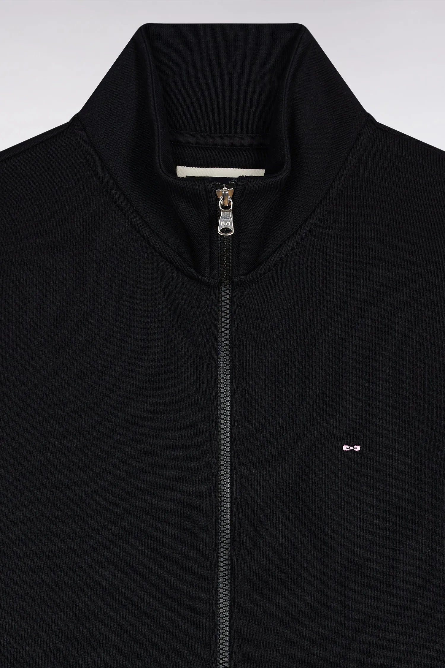 Eden Park_Black_Straight-Cut Black Cotton Zip-Up Sweatshirt_H25MAISW0003_NO_06