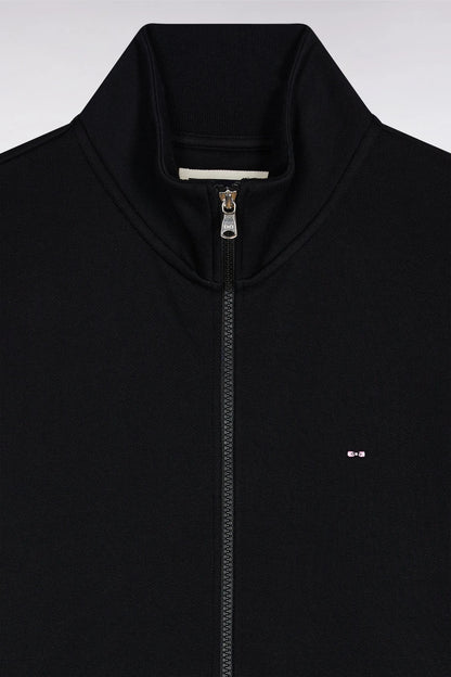 Eden Park_Black_Straight-Cut Black Cotton Zip-Up Sweatshirt_H25MAISW0003_NO_06