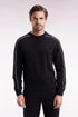 Eden Park_Black_Black Fleece Sweatshirt with Colorful Piping_H25MAISW0009_NO_01