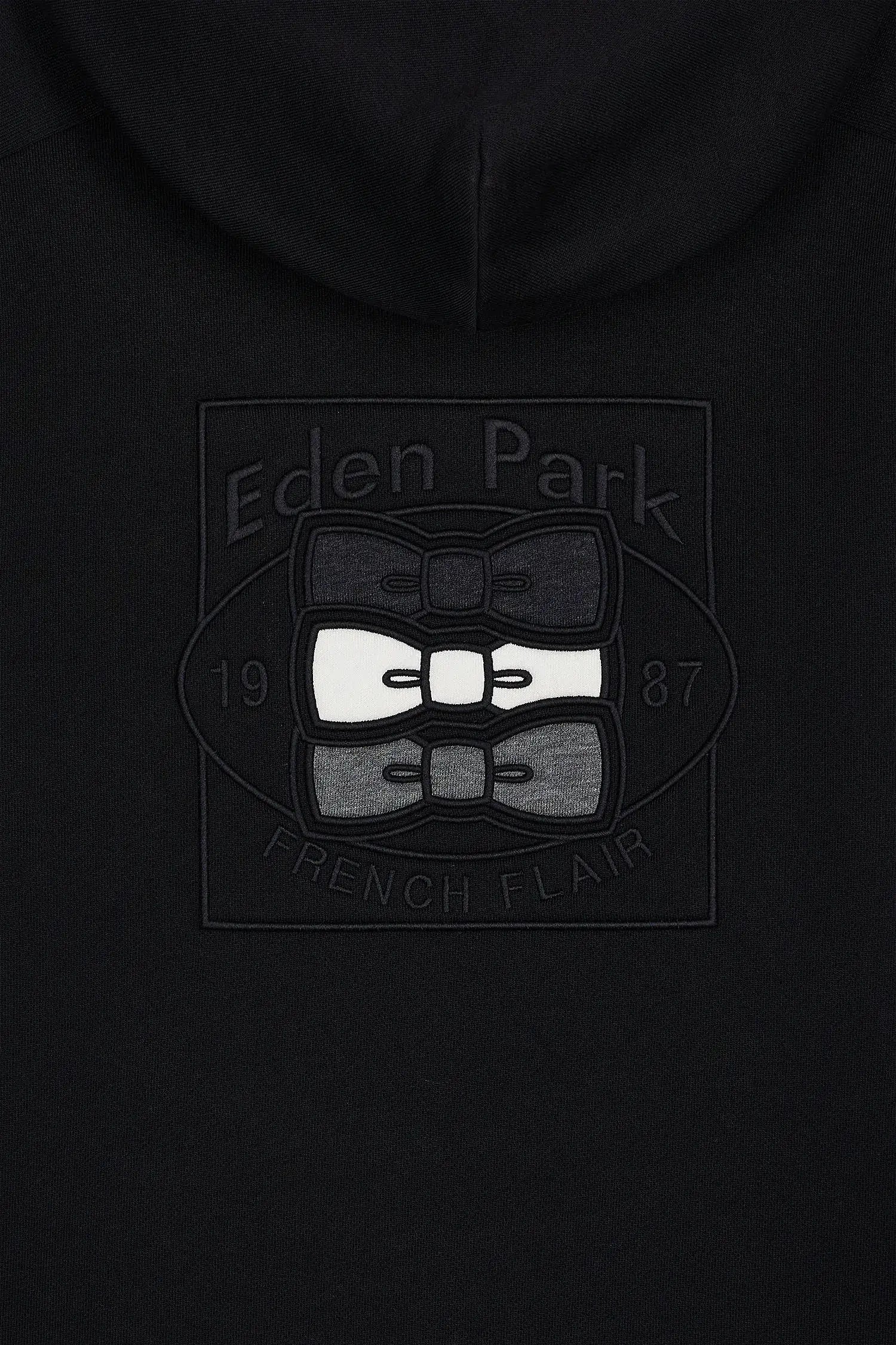 Eden Park_0_Black Hooded Sweatshirt with Contrasting Sleeve Cut-Outs_H25MAISW0014_NO_06