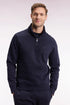 Eden Park_0_Navy Cotton Fleece Sweatshirt with Zip-Up Stand-Up Collar_H25MAISW0016_BLF_01