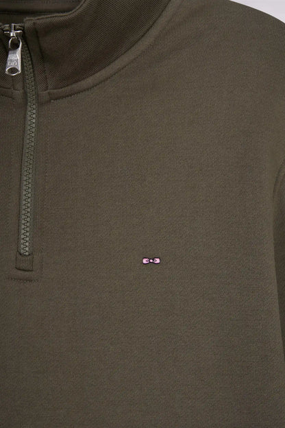 Eden Park_0_Khaki Cotton Fleece Zip-Up Sweatshirt - Cancelled_H25MAISW0016_KAF7_02