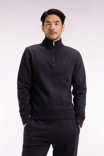 Eden Park_0_Black Cotton Fleece Zip-Up Sweatshirt_H25MAISW0016_NO_01