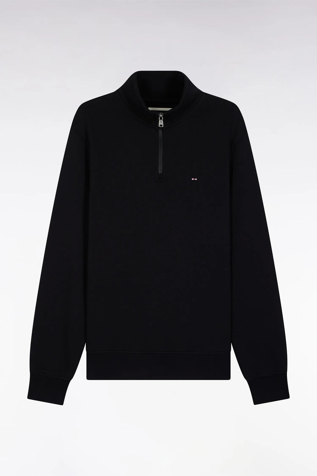 Eden Park_0_Black Cotton Fleece Zip-Up Sweatshirt_H25MAISW0016_NO_02