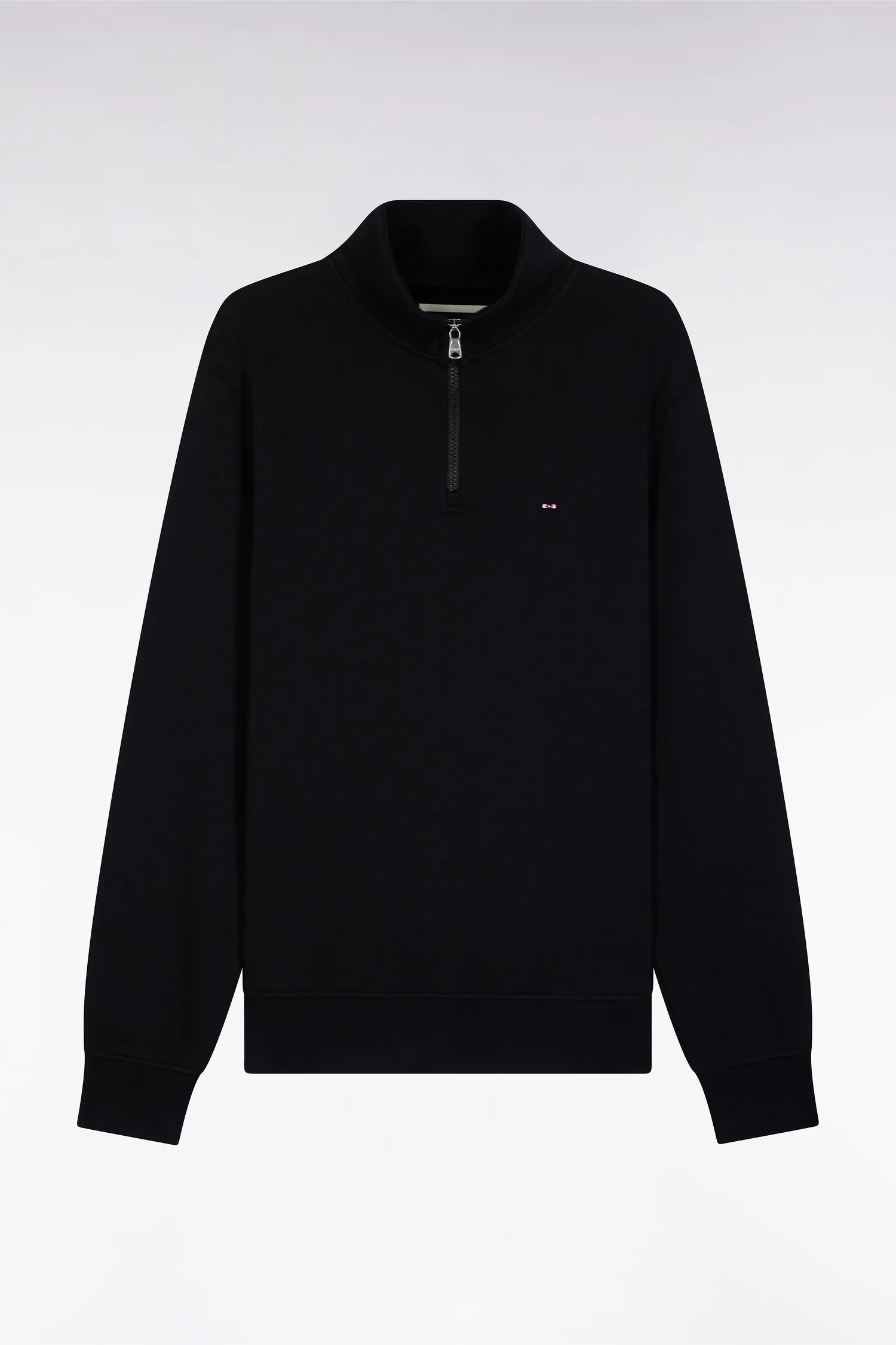 Eden Park_0_Black Cotton Fleece Zip-Up Sweatshirt_H25MAISW0016_NO_02
