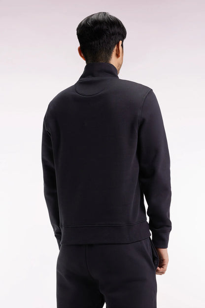 Eden Park_0_Black Cotton Fleece Zip-Up Sweatshirt_H25MAISW0016_NO_05