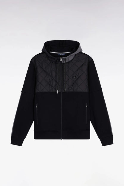 Eden Park_Multi-Color_Black and Grey Quilted Bi-Material Interlock Zip-Up Sweatshirt_H25MAISW0026_NO_02