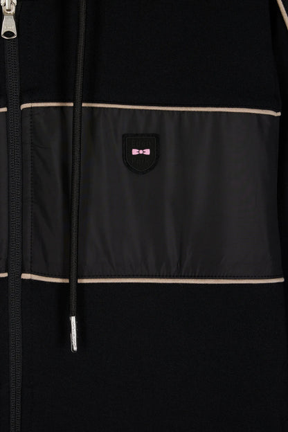 Eden Park_Multi-Color_Black and Beige Fleece and Nylon Zip-Up Hooded Sweatshirt_H25MAISW0038_NO_06