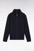 Eden Park_0_Zip-Up Sweatshirt with High Collar in Navy Cotton Fleece_H25MAISW0063_BLF_01