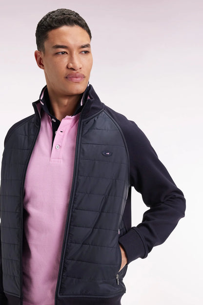 Eden Park_0_Zipped Zipped Sweatshirt in Navy Navy Straight Cut_H25MAISW0067_BLF_03