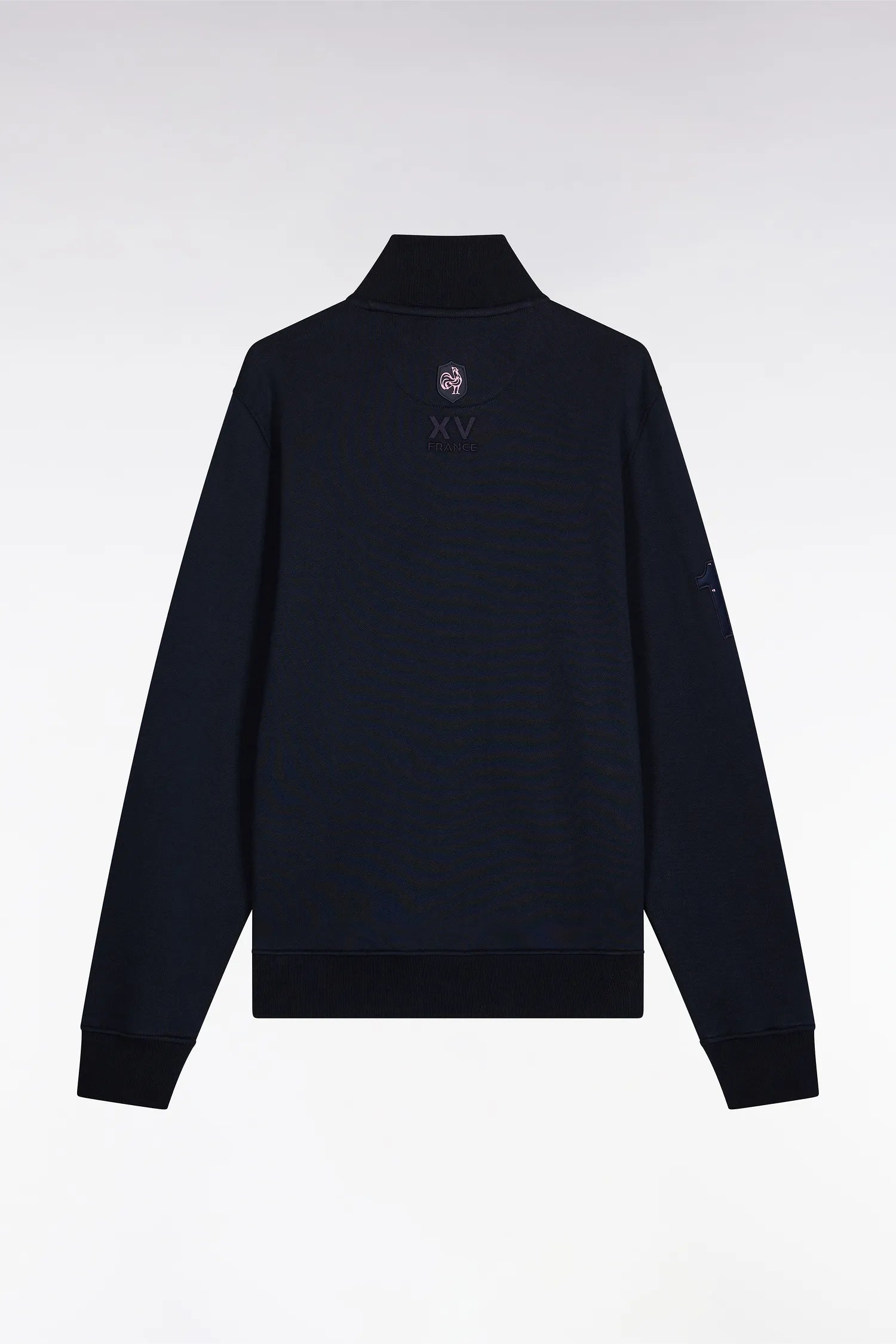 Eden Park_0_Zipped Sweatshirt in Navy Cotton Embroidery 10 Straight Cut_H25MAISW0068_BLF_02