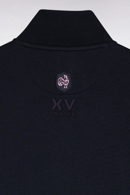 Eden Park_0_Zipped Sweatshirt in Navy Cotton Embroidery 10 Straight Cut_H25MAISW0068_BLF_06