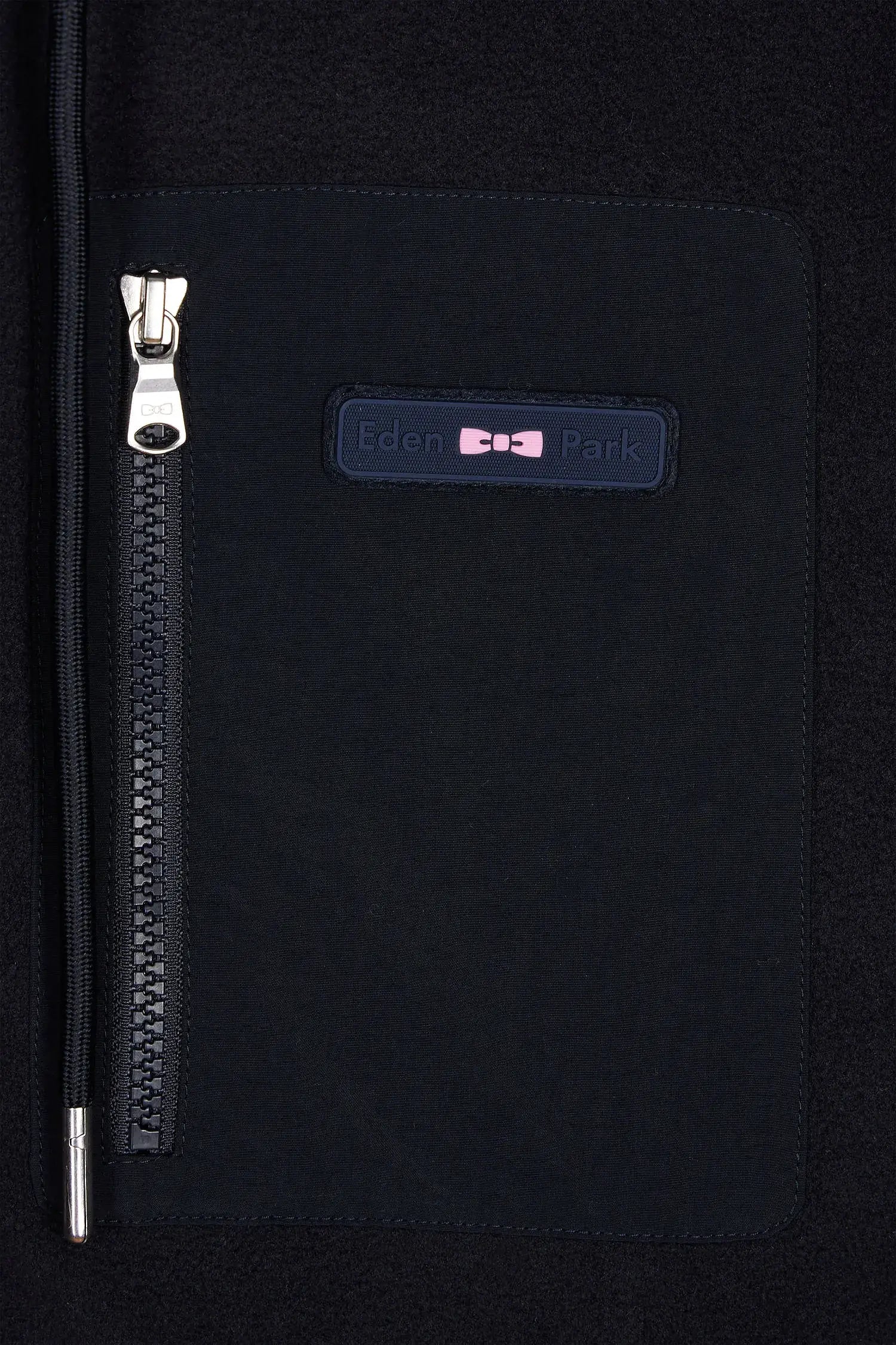 Eden Park_0_Zip-Up Hooded Sweatshirt in Navy Double Material Straight Cut_H25MAISW0071_BLF_06