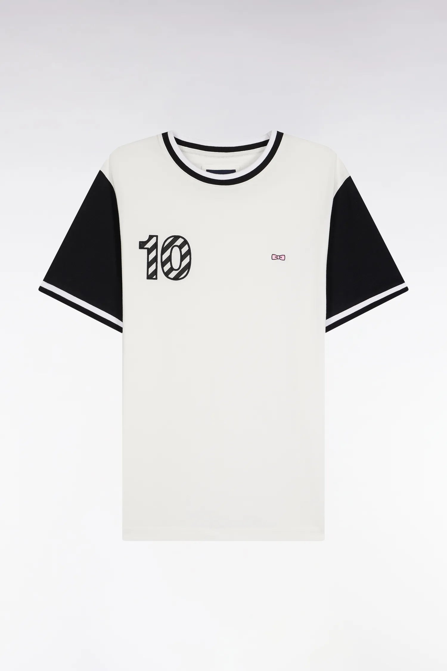 Eden Park_0_Two-Tone Short-Sleeved T-Shirt in White Cotton Embroidery 10_H25MAITC0027_ECC_02
