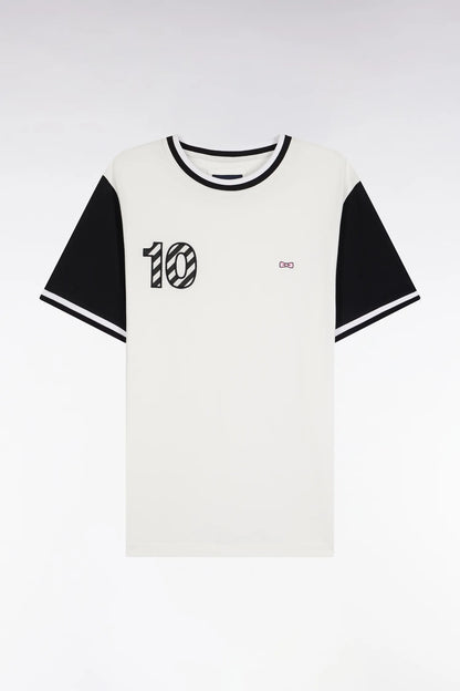Eden Park_0_Two-Tone Short-Sleeved T-Shirt in White Cotton Embroidery 10_H25MAITC0027_ECC_02