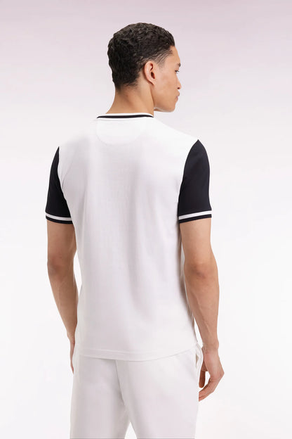 Eden Park_0_Two-Tone Short-Sleeved T-Shirt in White Cotton Embroidery 10_H25MAITC0027_ECC_04