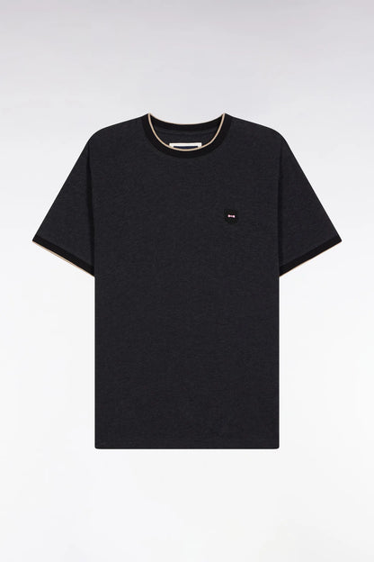 Eden Park_0_Short-Sleeved T-Shirt in Charcoal Grey Stretch Cotton with a Slim Fit_H25MAITC0029_GRF11_02