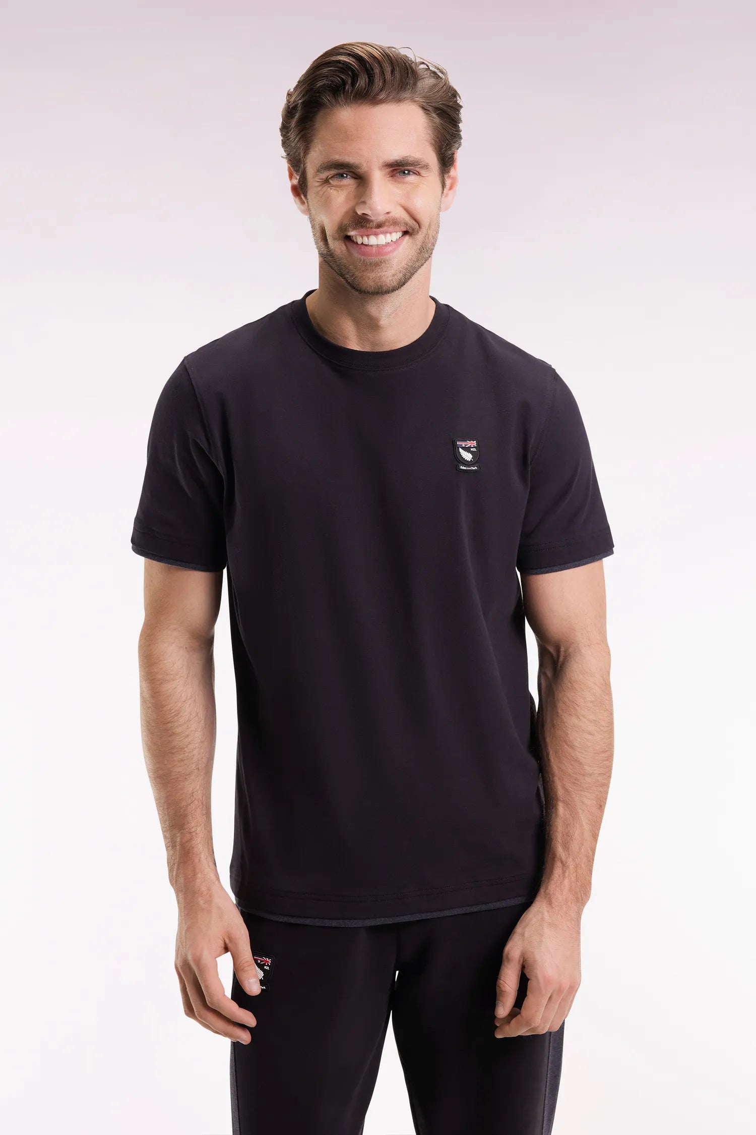 Eden Park_0_Black Cotton Short-Sleeved T-Shirt_H25MAITC0040_NO_01