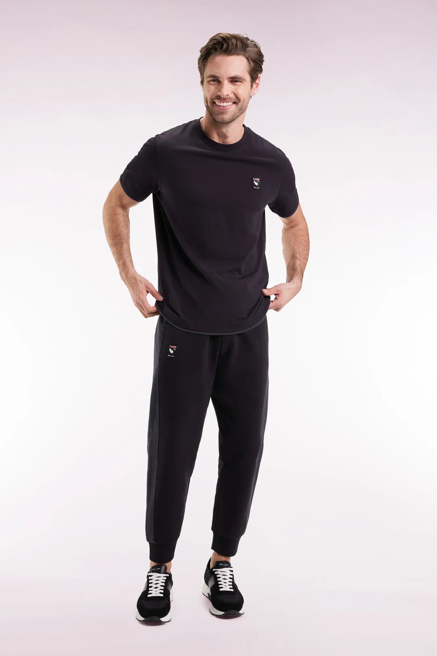 Eden Park_0_Black Cotton Short-Sleeved T-Shirt_H25MAITC0040_NO_03