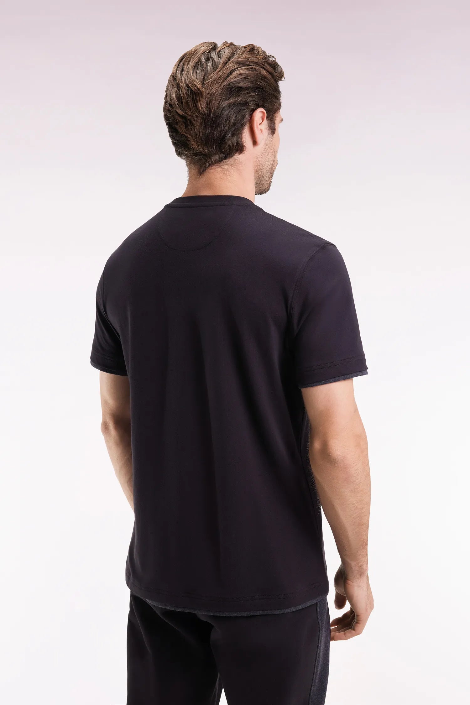 Eden Park_0_Black Cotton Short-Sleeved T-Shirt_H25MAITC0040_NO_04