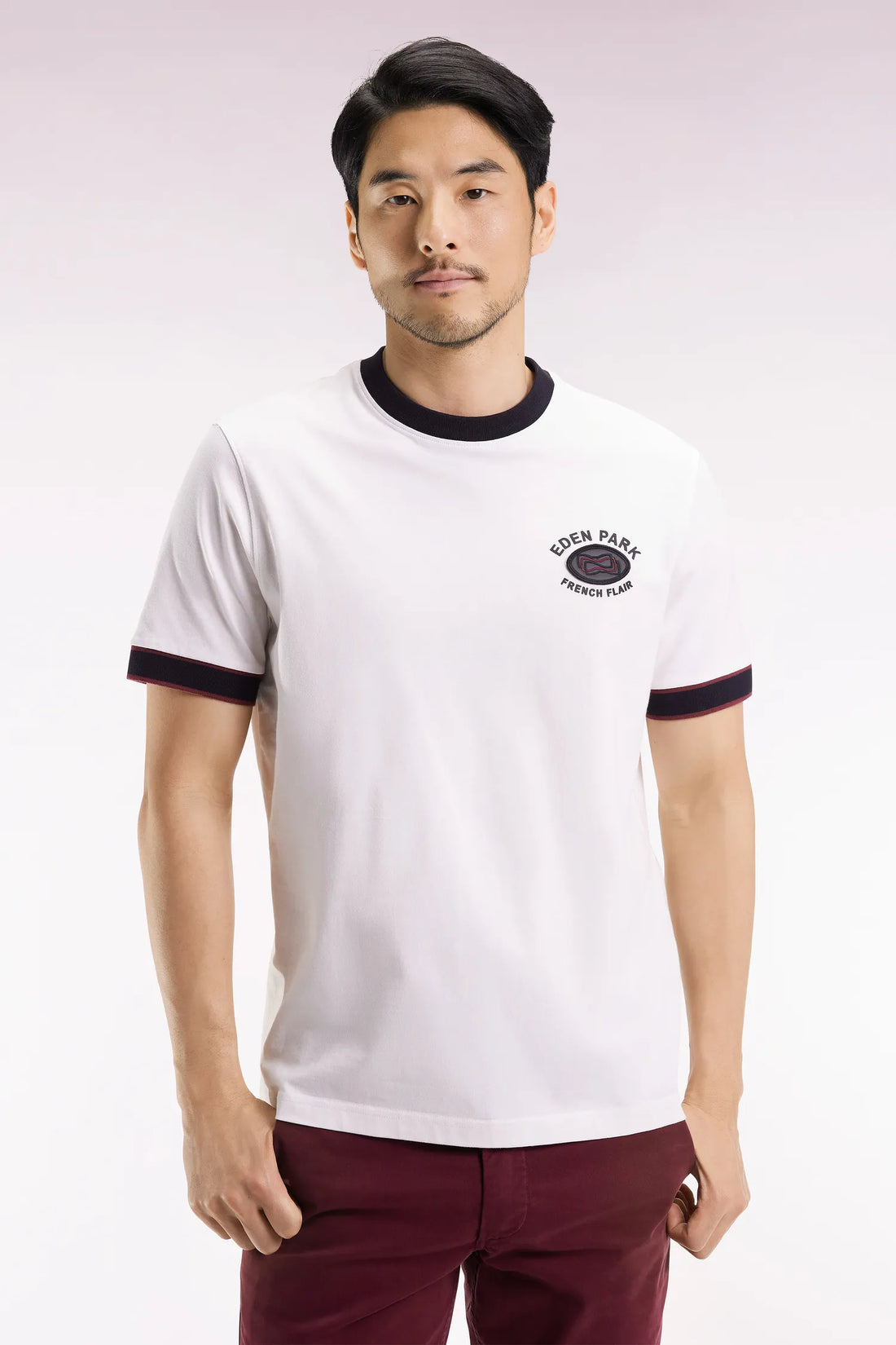 Eden Park_0_Eden Park French Flair White Cotton Short Sleeve T-Shirt_H25MAITC0041_ECC_01