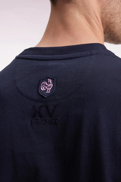 Eden Park_0_Navy Short-Sleeved Xv of France T-Shirt_H25MAITC0048_BLF_03
