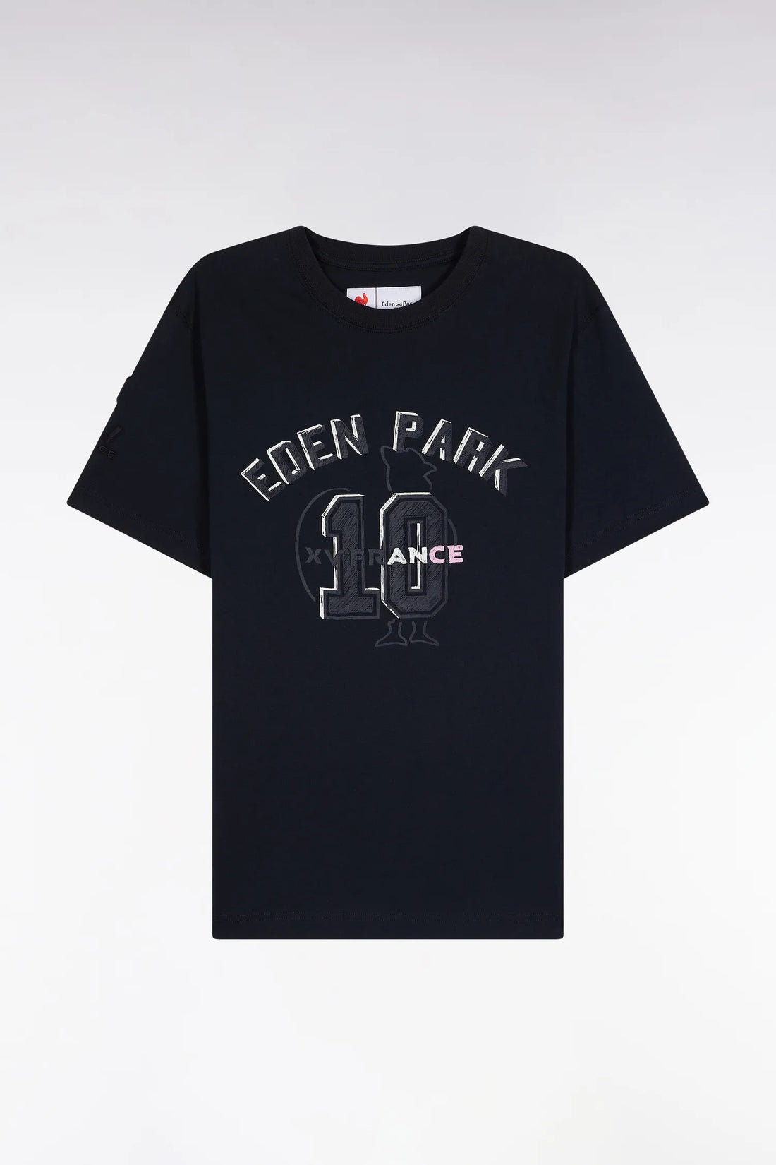 Eden Park_Blue_Navy Short-Sleeved T-Shirt XV De France_H25MAITC0055_BLF_02