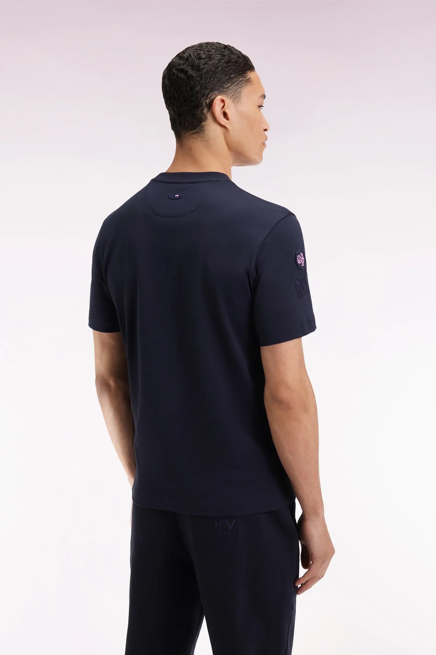 Eden Park_Blue_Navy Short-Sleeved T-Shirt XV De France_H25MAITC0055_BLF_05