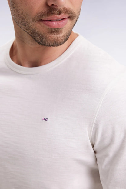 Eden Park_White_Ecru Slub Cotton Long-Sleeved T-Shirt_H25MAITL0006_ECC_04