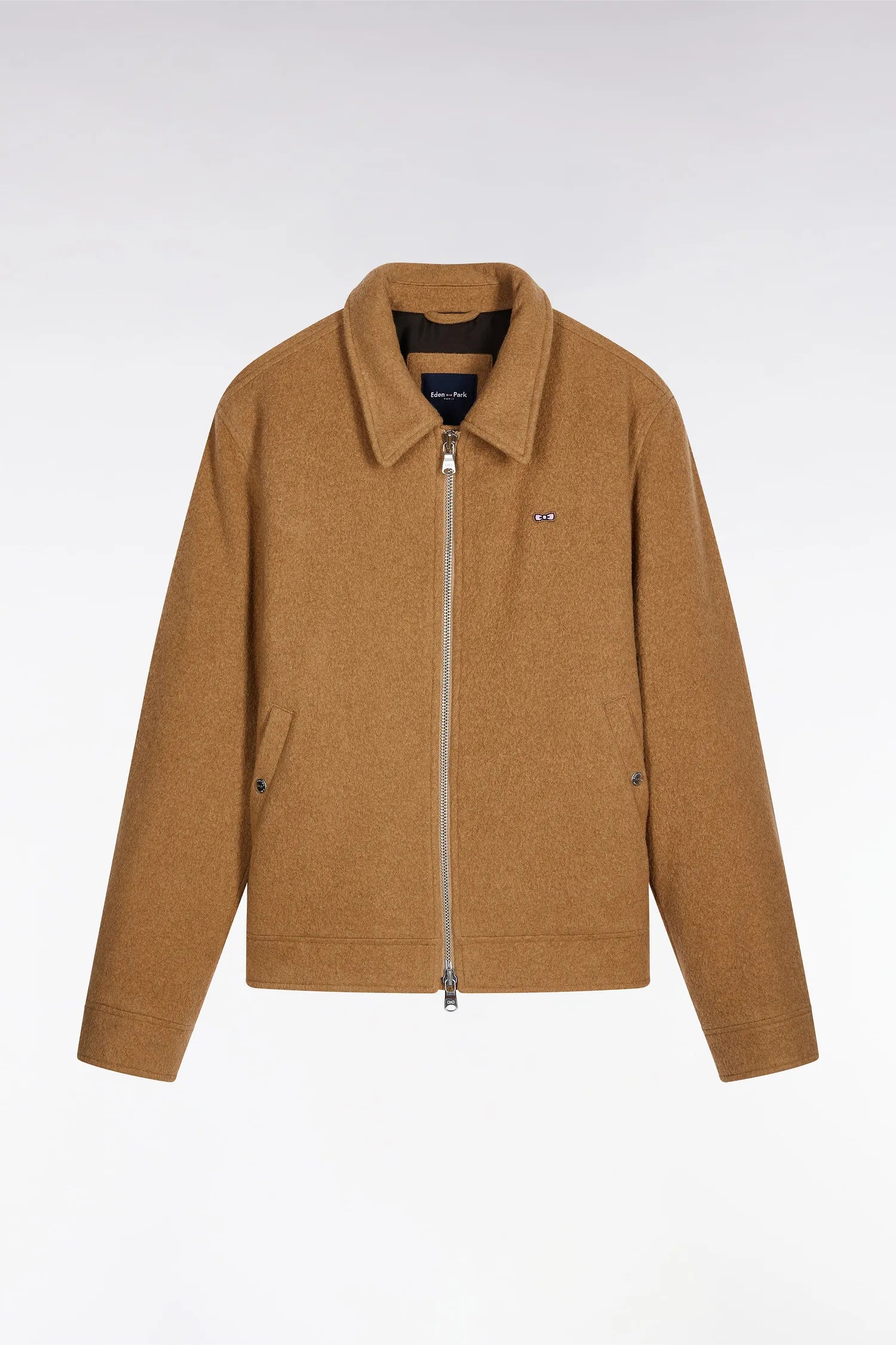 Eden Park_Beige_Jacket in Camel Boiled Wool Blend_H25PAMBL0010_BEM14_02
