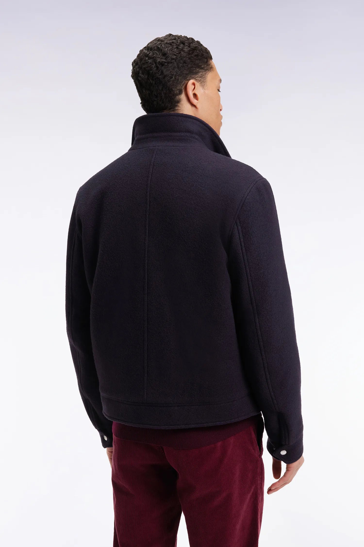 Eden Park_Blue_Navy Boiled Wool Blend Jacket_H25PAMBL0010_BLF23_05