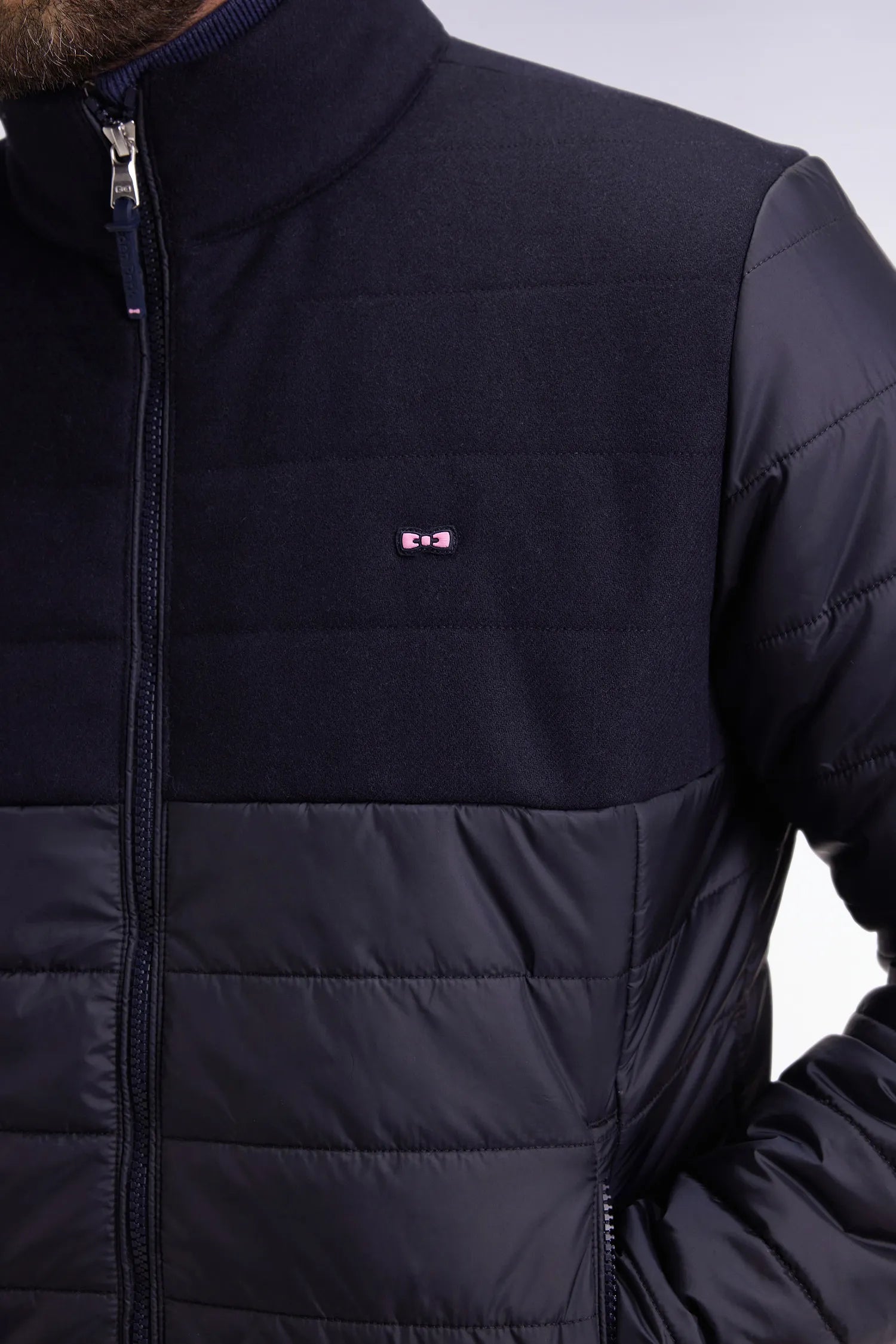 Eden Park_Blue_Marine Bi-Material Down Jacket_H25PAMDL0004_BLF_04