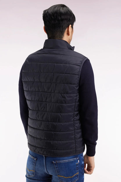 Eden Park_0_Sleeveless Down Jacket in Navy Quilted Nylon_H25PAMDS0001_BLF_05