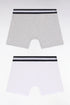 Eden Park_0_Pack of Two White and Grey Stretch Cotton Jersey Boxer Briefs_H25SVEPK0003_GRC_01