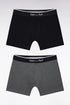 Eden Park_0_Pack of Two Black and Grey Stretch Cotton Jersey Boxer Briefs_H25SVEPK0006_GRF_01