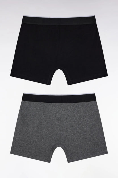 Eden Park_0_Pack of Two Black and Grey Stretch Cotton Jersey Boxer Briefs_H25SVEPK0006_GRF_02