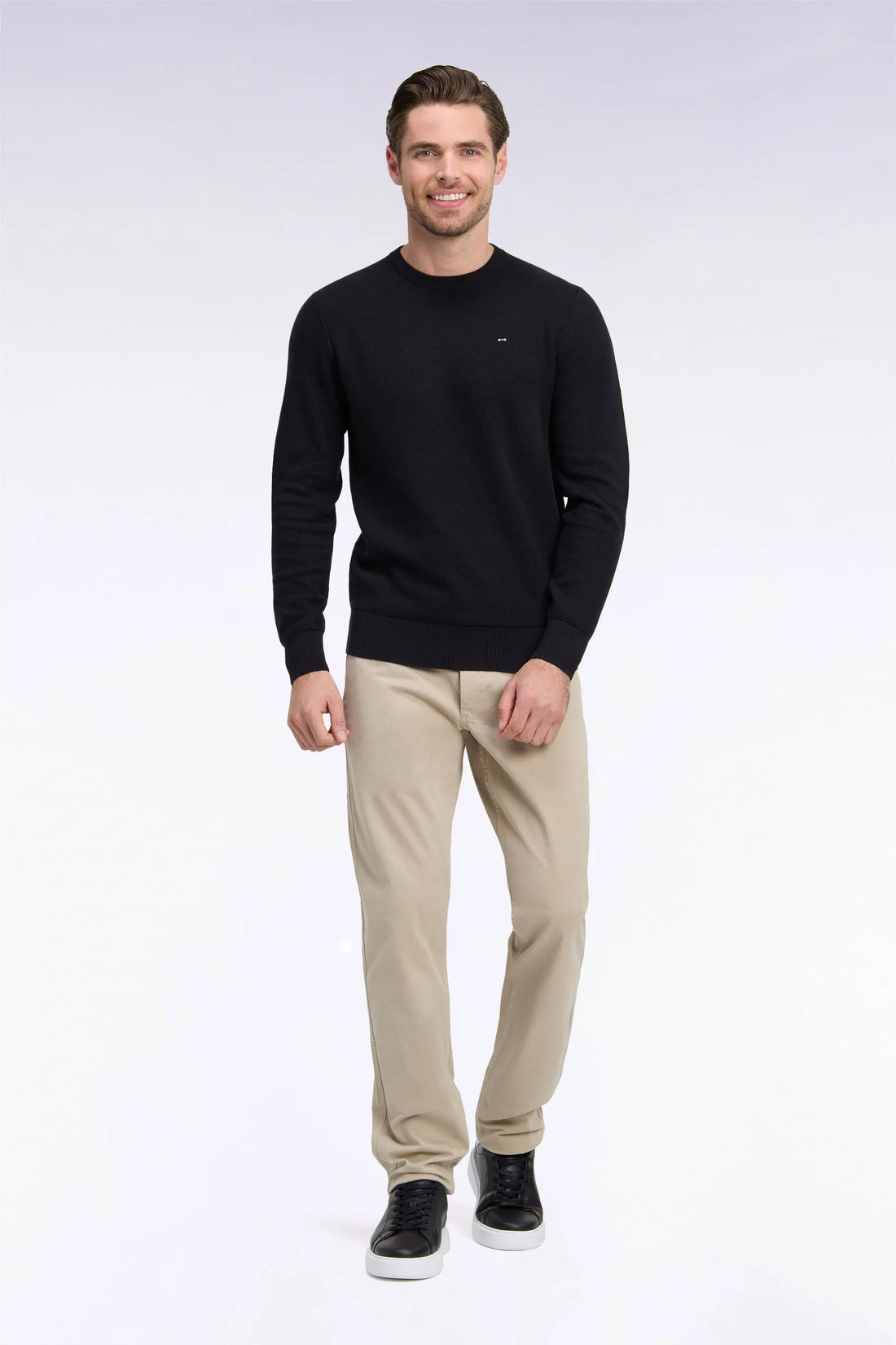 Eden Park 0 Men Wrinkle-Free Chinos in Beige Stretch Cotton SKU: H26BAS0C0001_BEM30 Image 01