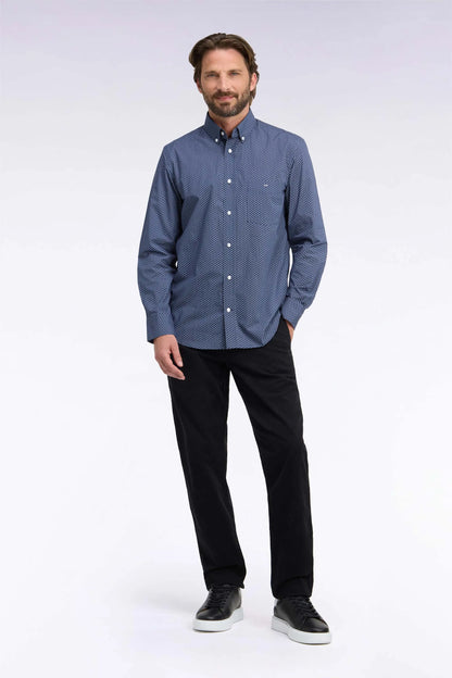 Eden Park 0 Men Wrinkle-Free Chinos in Black Stretch Cotton Gabardine SKU: H26BAS0C0001_NO Image 01