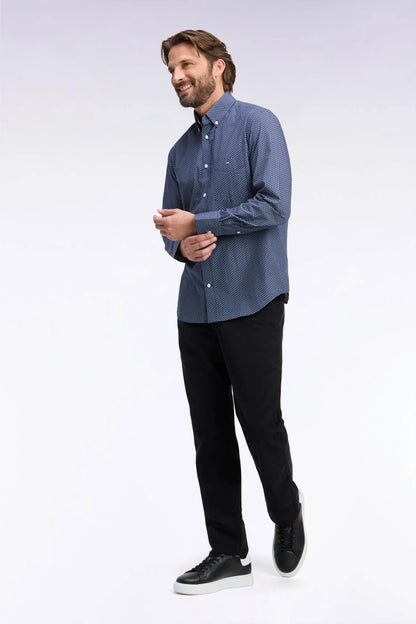 Eden Park 0 Men Wrinkle-Free Chinos in Black Stretch Cotton Gabardine SKU: H26BAS0C0001_NO Image 03