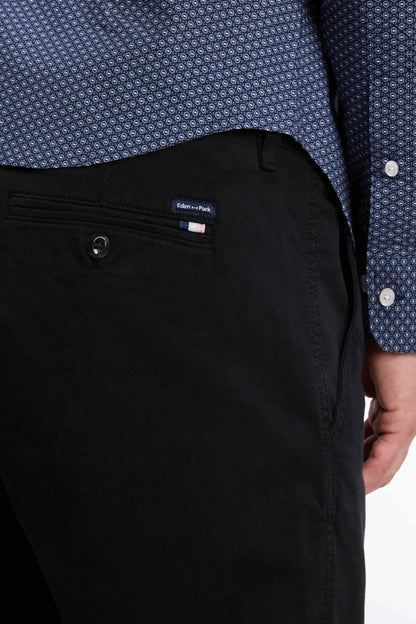 Eden Park 0 Men Wrinkle-Free Chinos in Black Stretch Cotton Gabardine SKU: H26BAS0C0001_NO Image 06