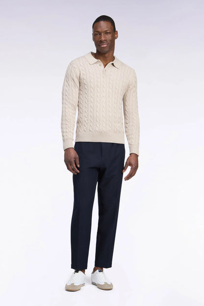 Eden Park  Men Elasticated Waist Trousers in Navy Technical Stretch Nylon with a Modern Fit SKU: H26BASPA0004_BLF Image 01