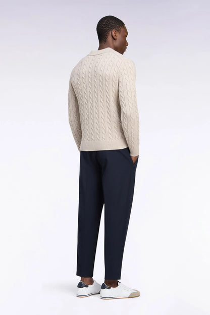 Eden Park  Men Elasticated Waist Trousers in Navy Technical Stretch Nylon with a Modern Fit SKU: H26BASPA0004_BLF Image 04