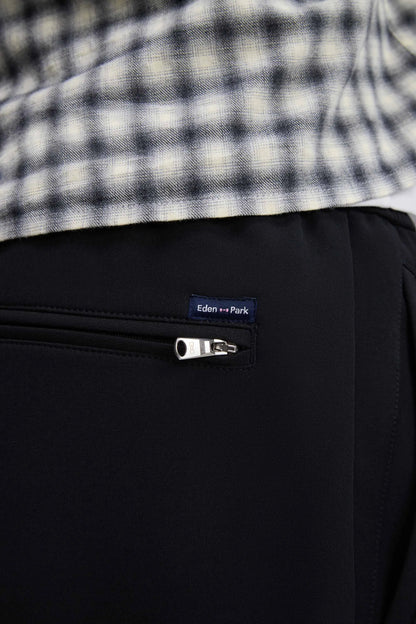 Eden Park  Men Black Technical Stretch Nylon Elasticated Waistband with a Modern Fit SKU: H26BASPA0004_NO Image 06