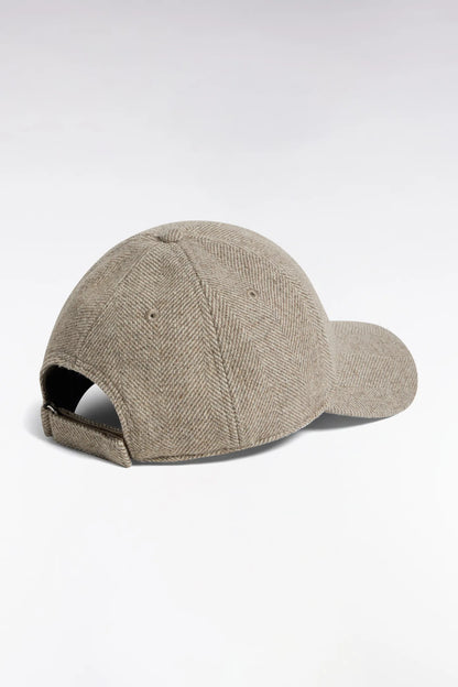 Eden Park  Men Cap in Beige Herringbone Wool Cloth SKU: H26CHACA0016_BEF1 Image 02